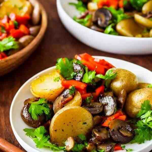 Картофельные зразы с грибами и овощами